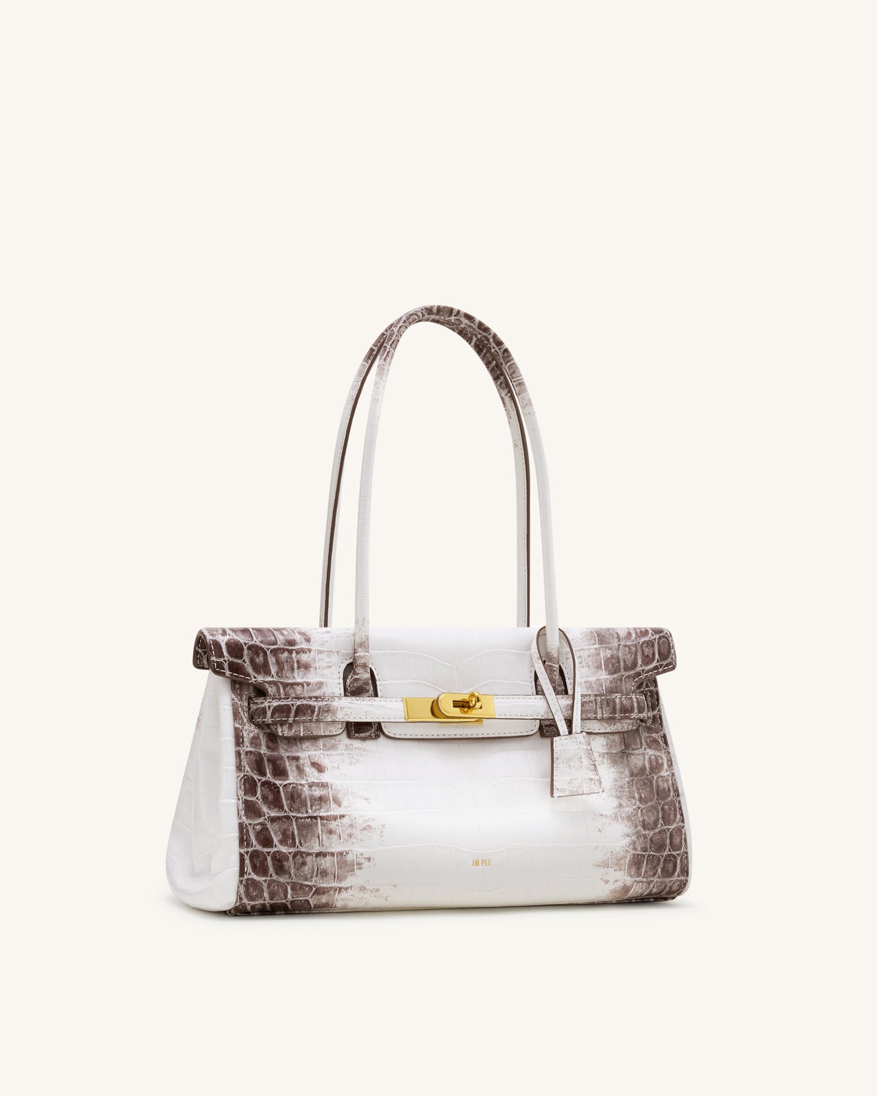 Sac épaule Yara – Croco blanc