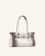 Sac épaule Yara – Croco blanc