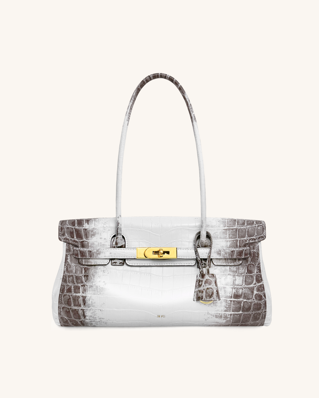 Sac épaule Yara – Croco blanc