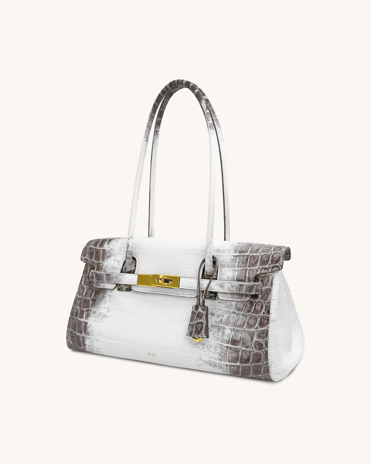 Sac épaule Yara – Croco blanc