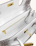 Sac épaule Yara – Croco blanc