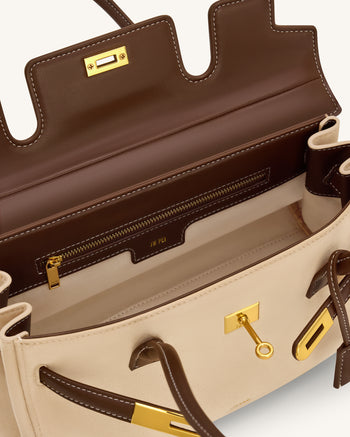 Sac épaule Yara en daim synthétique – Marron foncé