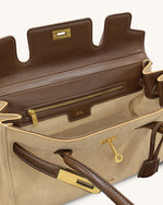 Sac épaule Yara en daim synthétique – Marron foncé