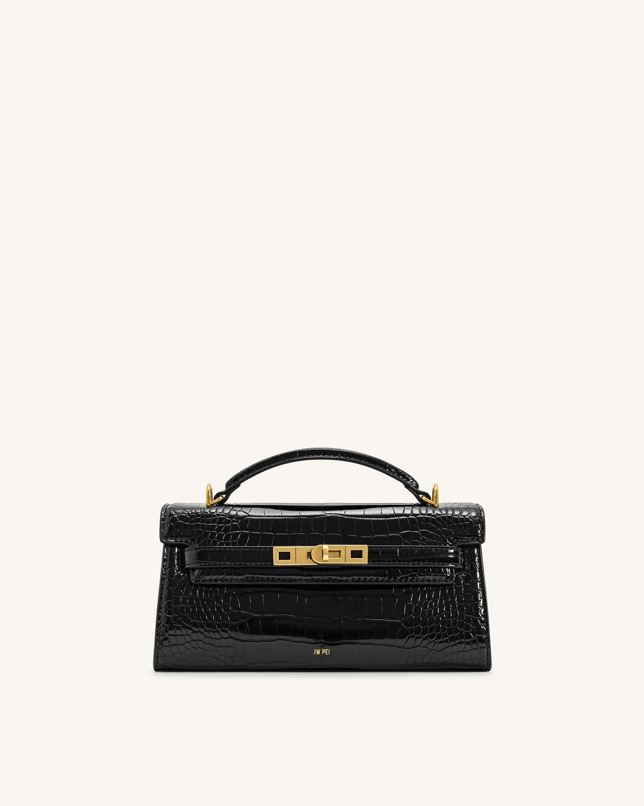 Sac à poignée supérieure Noor – Croco noir
