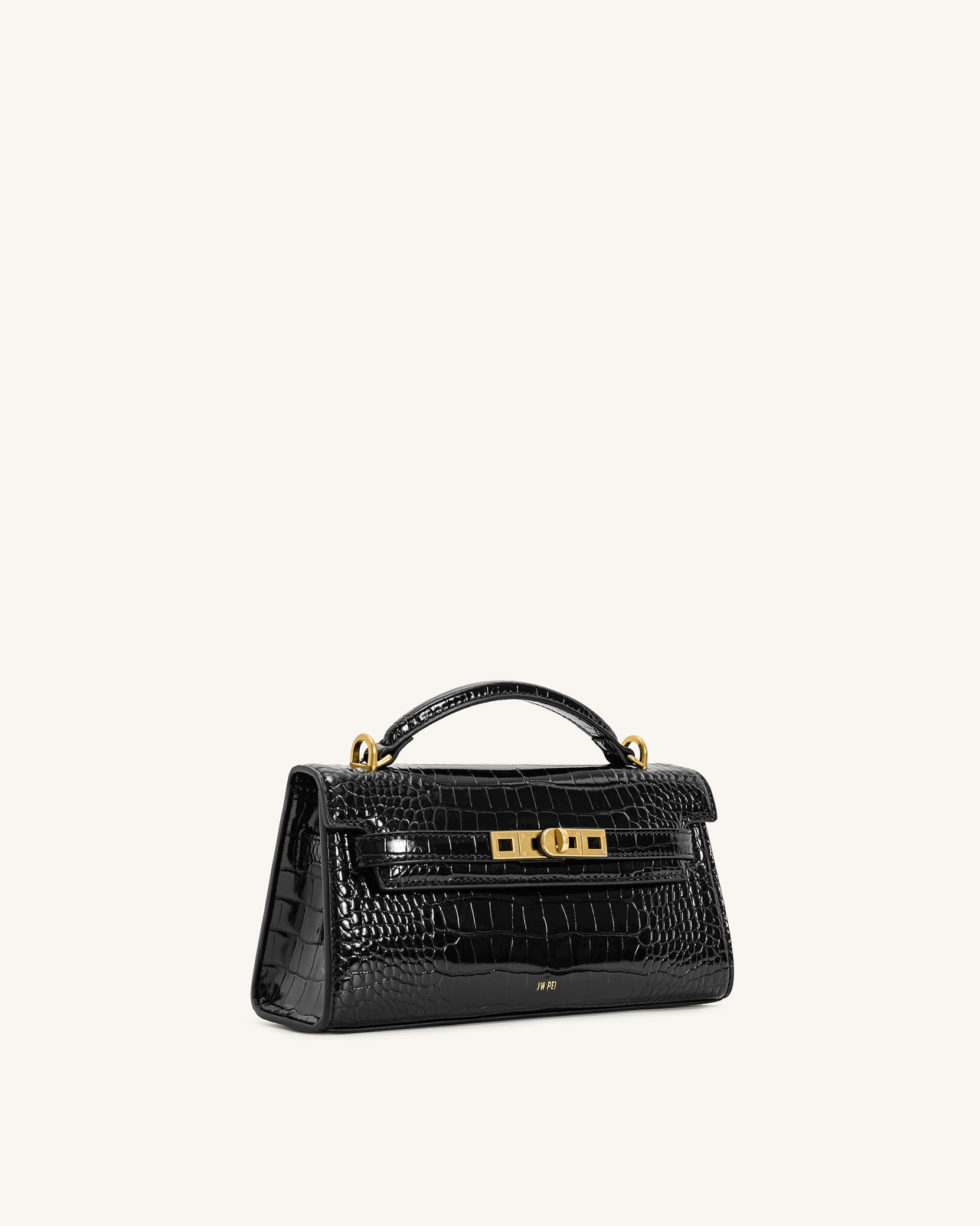 Sac à poignée supérieure Noor – Croco noir