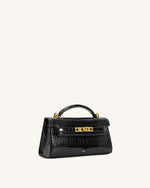 Sac à poignée supérieure Noor – Croco noir