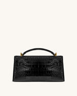 Sac à poignée supérieure Noor – Croco noir