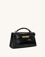 Sac à poignée supérieure Noor – Croco noir