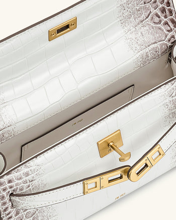 Sac à Main Noor – Croco Blanc