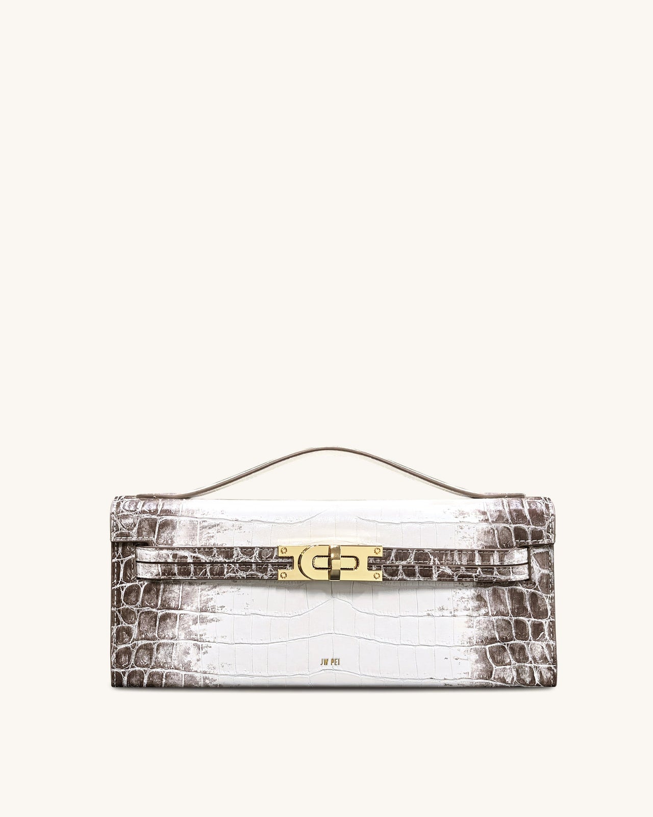 Sac à poignée supérieure structuré Bria – Croco Blanc
