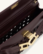 Sac à poignée structuré Bria – Rouge foncé