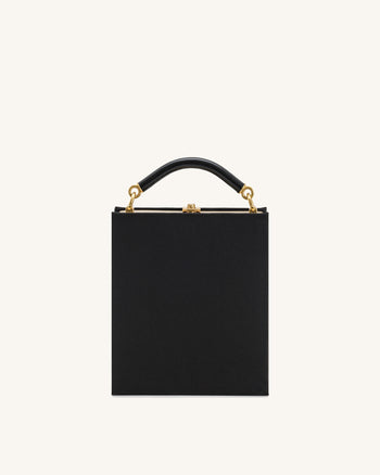Elle Sac à main avec anse supérieure orné de perles colorées - Noir