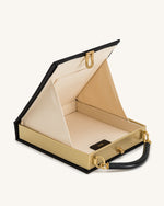 Elle Sac à main avec anse supérieure orné de perles colorées - Noir