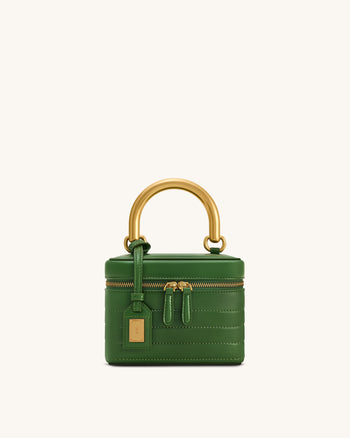 Evelyn Sac à anse supérieure matelassé forme boîte - Vert