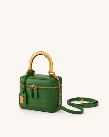 Evelyn Sac à anse supérieure matelassé forme boîte - Vert