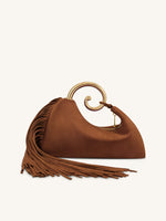 Sac à main avec anse supérieure et franges métalliques Nell - Marron Moka