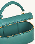 Sac à poignée supérieure forme boîte Cleo - Croco vert