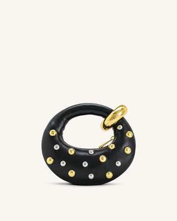 Sac Top Handle Mini Abacus à Clous - Noir