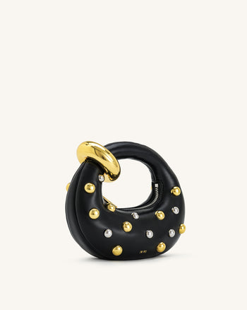 Sac Top Handle Mini Abacus à Clous - Noir