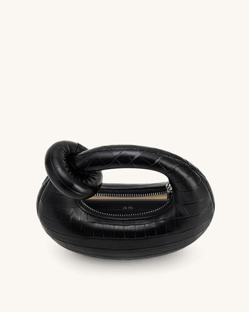 Sac Top Handle Mini Abacus - Croco Noir