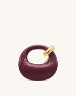 Sac Top Handle Mini Abacus en Faux Cuir Effet Serpent - Bourgogne