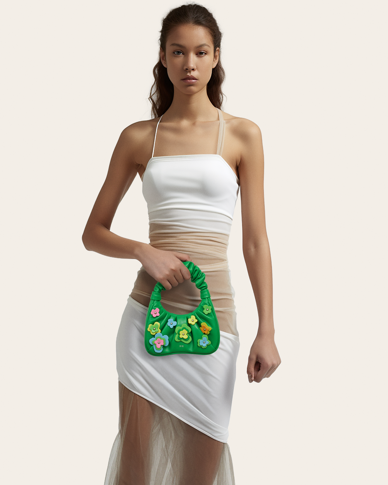 Sac à main Hobo Gabbi Floral plissé moyen - Vert