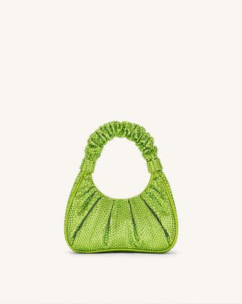 Sac à main Gabbi en cristal artificiel à rabat moyen  - Vert