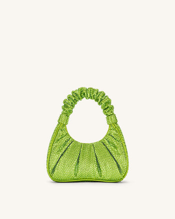 Sac à main Gabbi en cristal artificiel à rabat moyen  - Vert