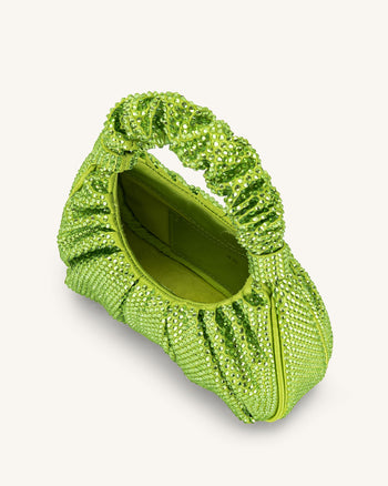 Sac à main Gabbi en cristal artificiel à rabat moyen  - Vert