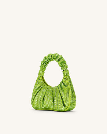 Sac à main Gabbi en cristal artificiel à rabat moyen  - Vert