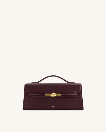 Sac à anse supérieure Nœud de corde métallique Lena - Bordeaux intense
