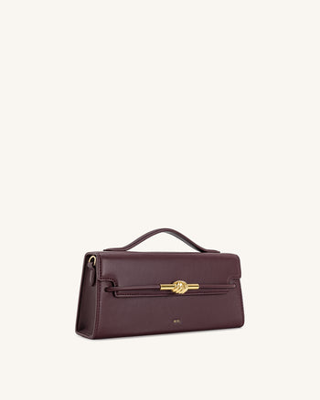 Sac à anse supérieure Nœud de corde métallique Lena - Bordeaux intense