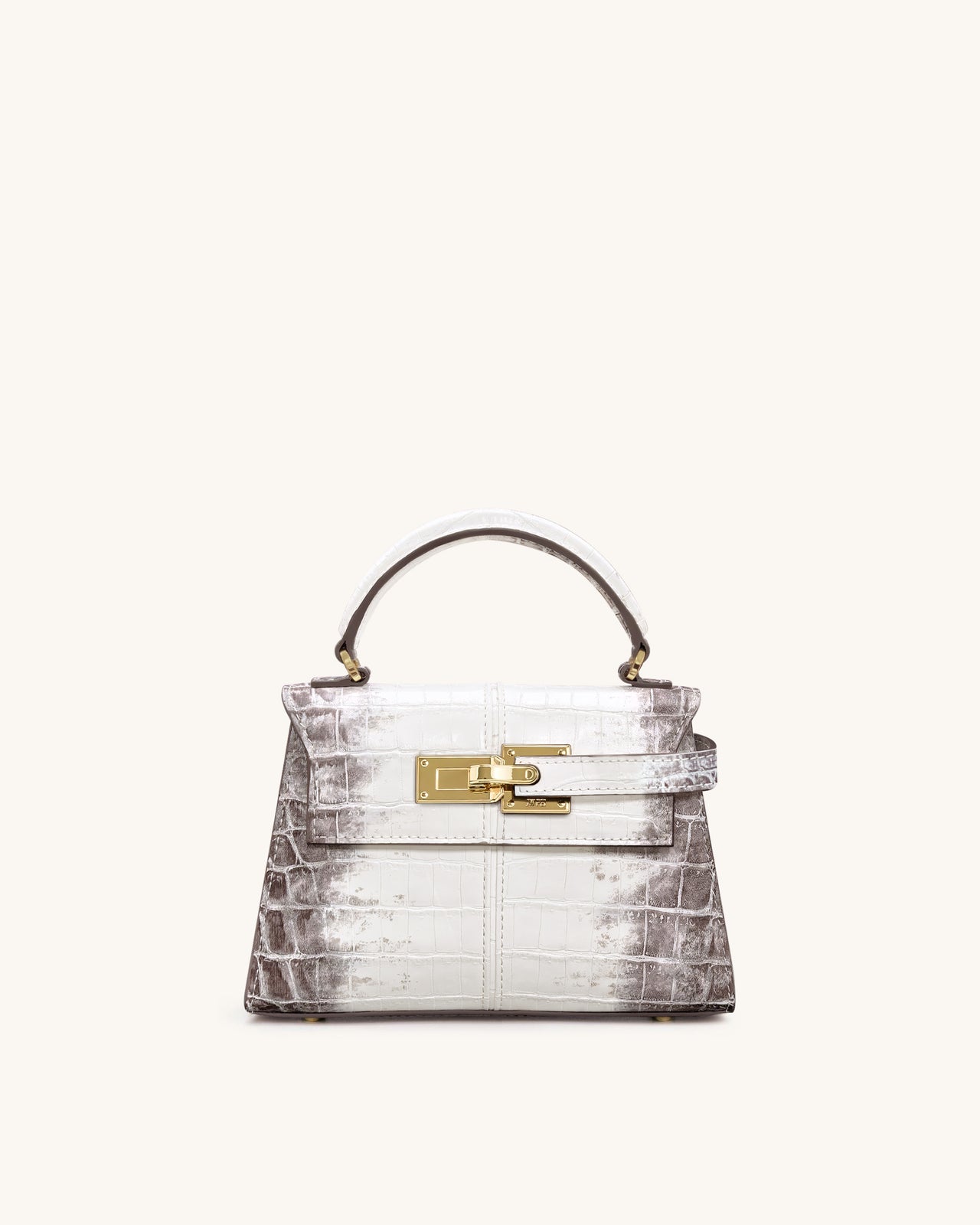 Sac à main Elise à motif croco - Blanc