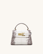 Sac à main Elise à motif croco - Blanc