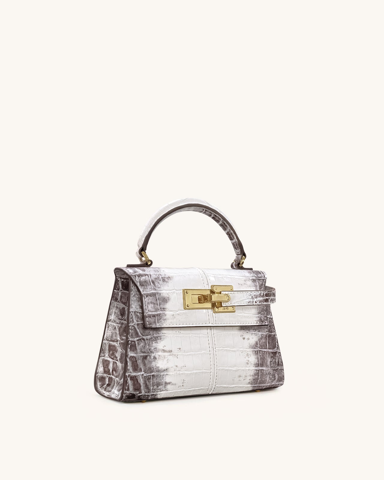 Sac à main Elise à motif croco - Blanc