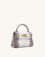 Sac à main Elise à motif croco - Blanc