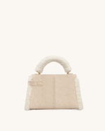Sac à main Elise avec bordure en fausse fourrure - Taupe