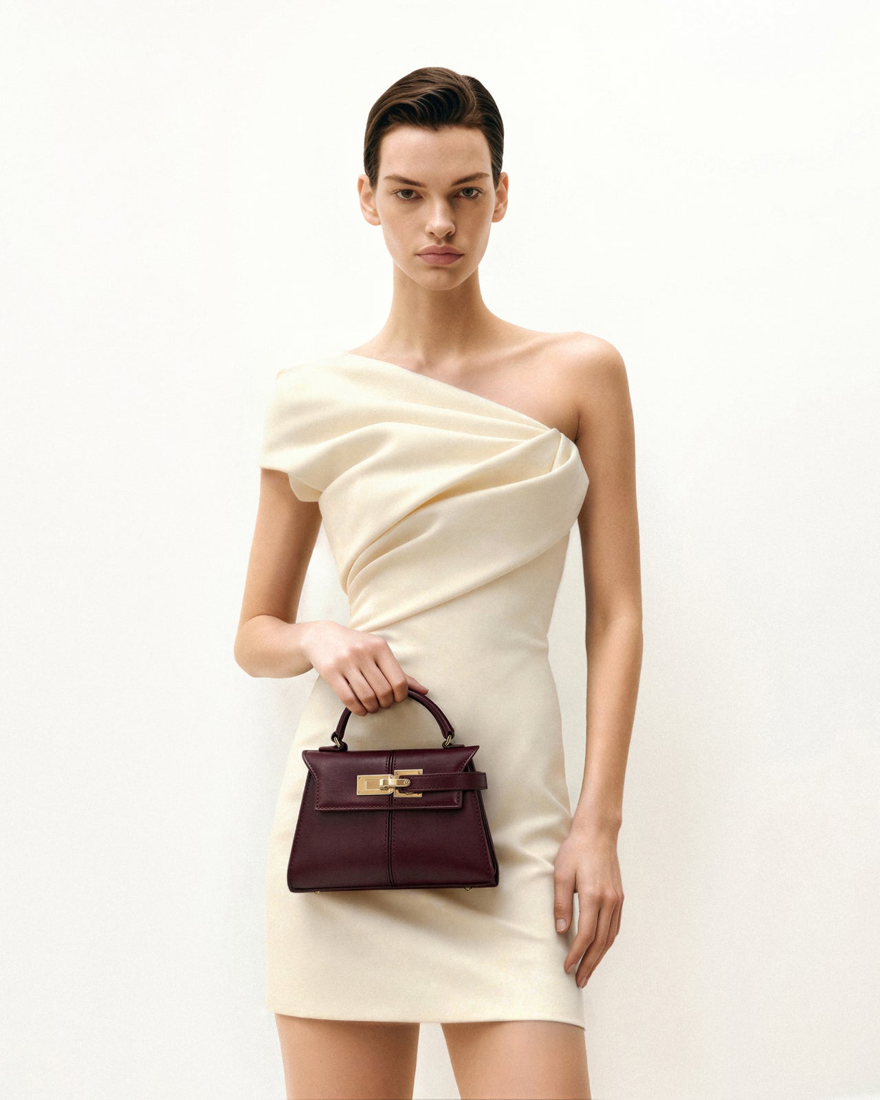 Sac à main Elise à poignée – Bourgogne profond