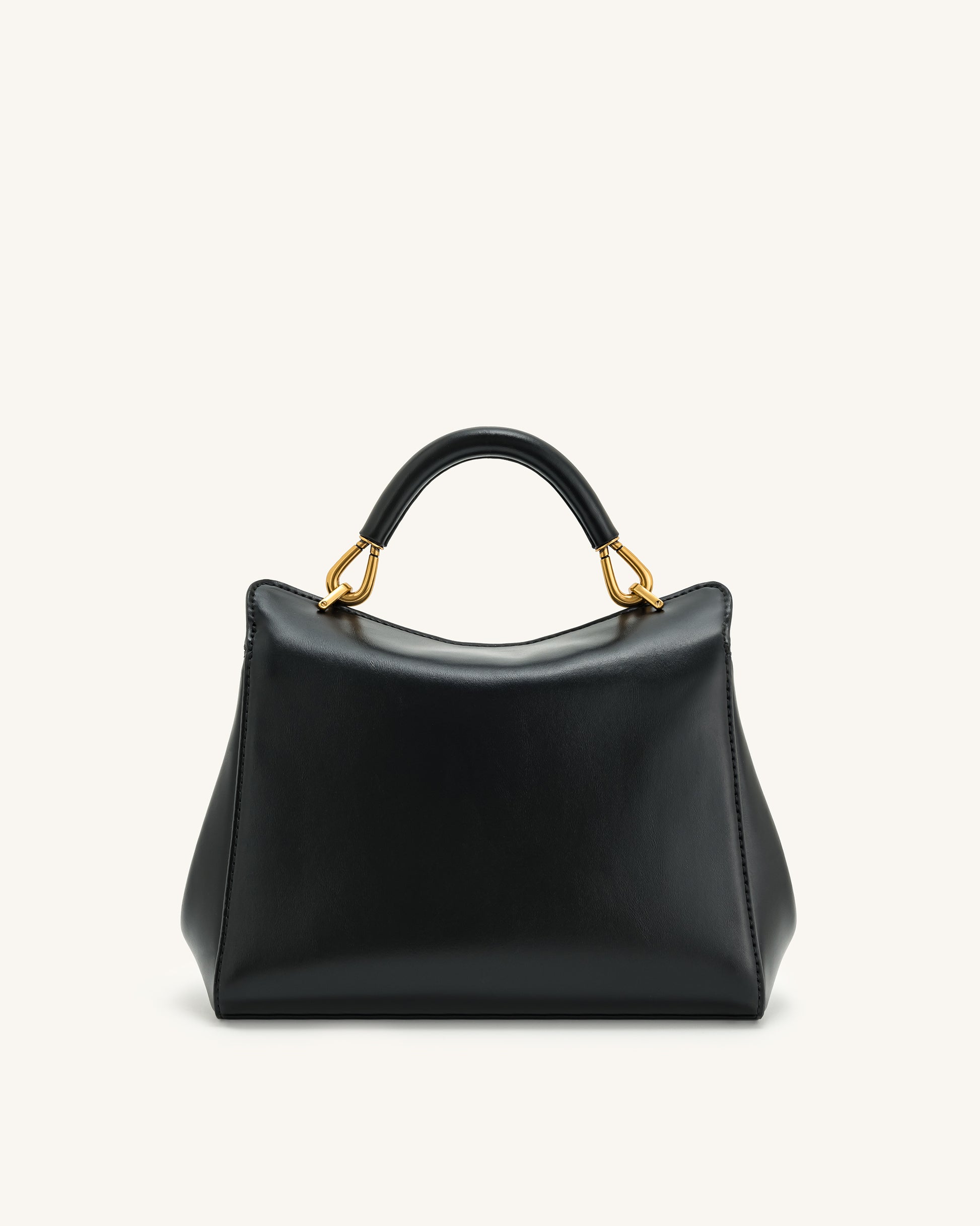 Sac à Main Noir Classique En Simili Cuir - Taille Moyenne - Style Demi-cercle Plissé - Neuf Sans étiquette