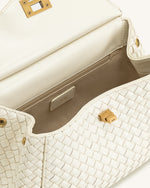 Sac tressé classique à poignée Lucia – Blanc