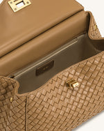 Sac tressé classique à poignée Lucia – Marron