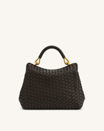 Sac tressé classique à poignée Lucia – Marron foncé