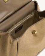 Sac à main classique en suédine Lucia – Taupe