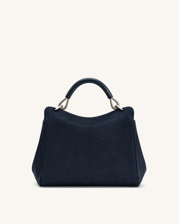 Sac à main classique en suédine Lucia – Bleu marine