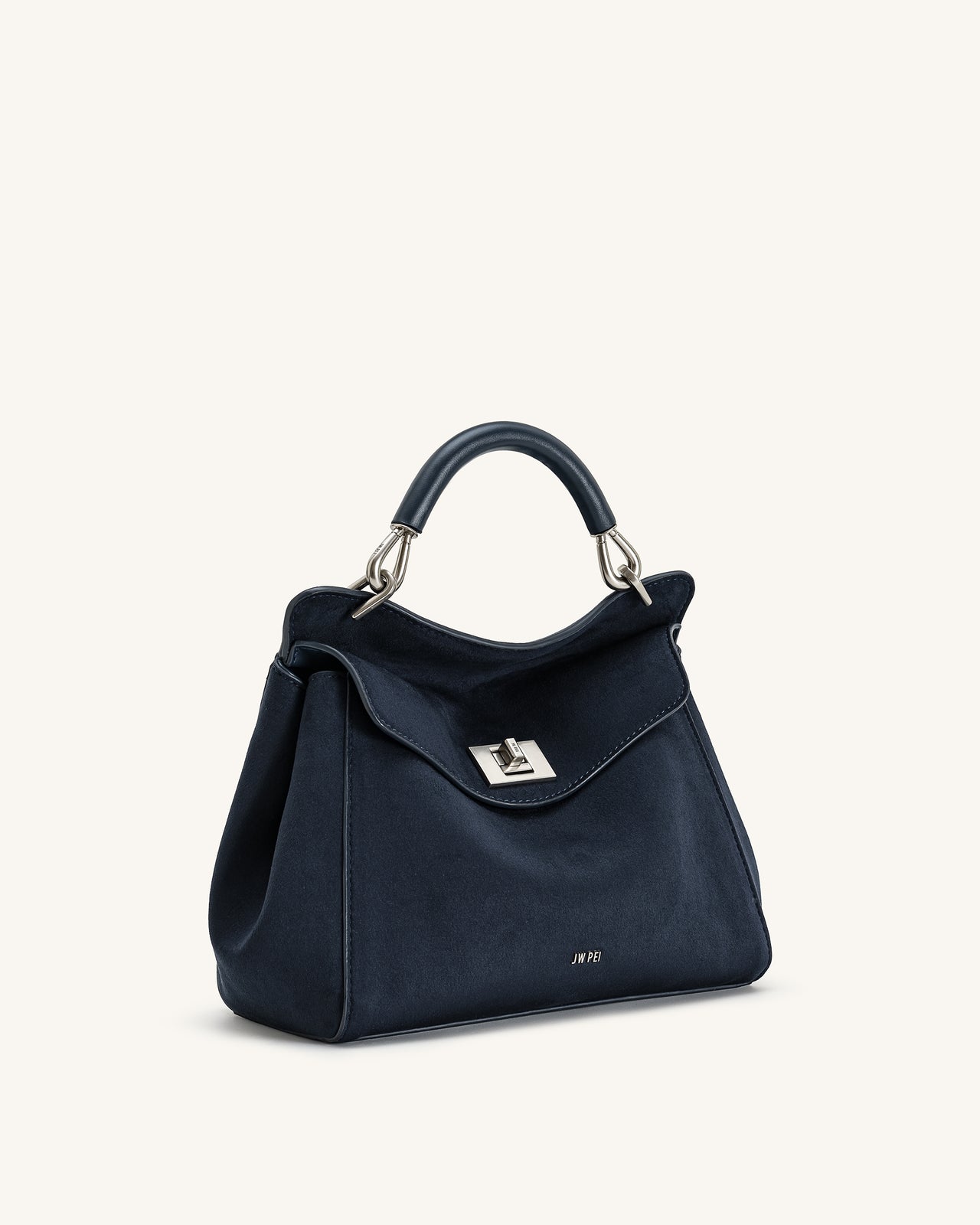 Sac à main classique en suédine Lucia – Bleu marine