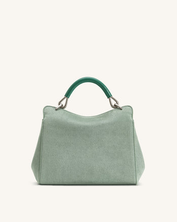 Sac à main classique en suédine Lucia – Vert matcha