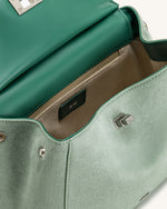 Sac à main classique en suédine Lucia – Vert matcha