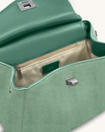 Sac à main classique en suédine Lucia – Vert matcha