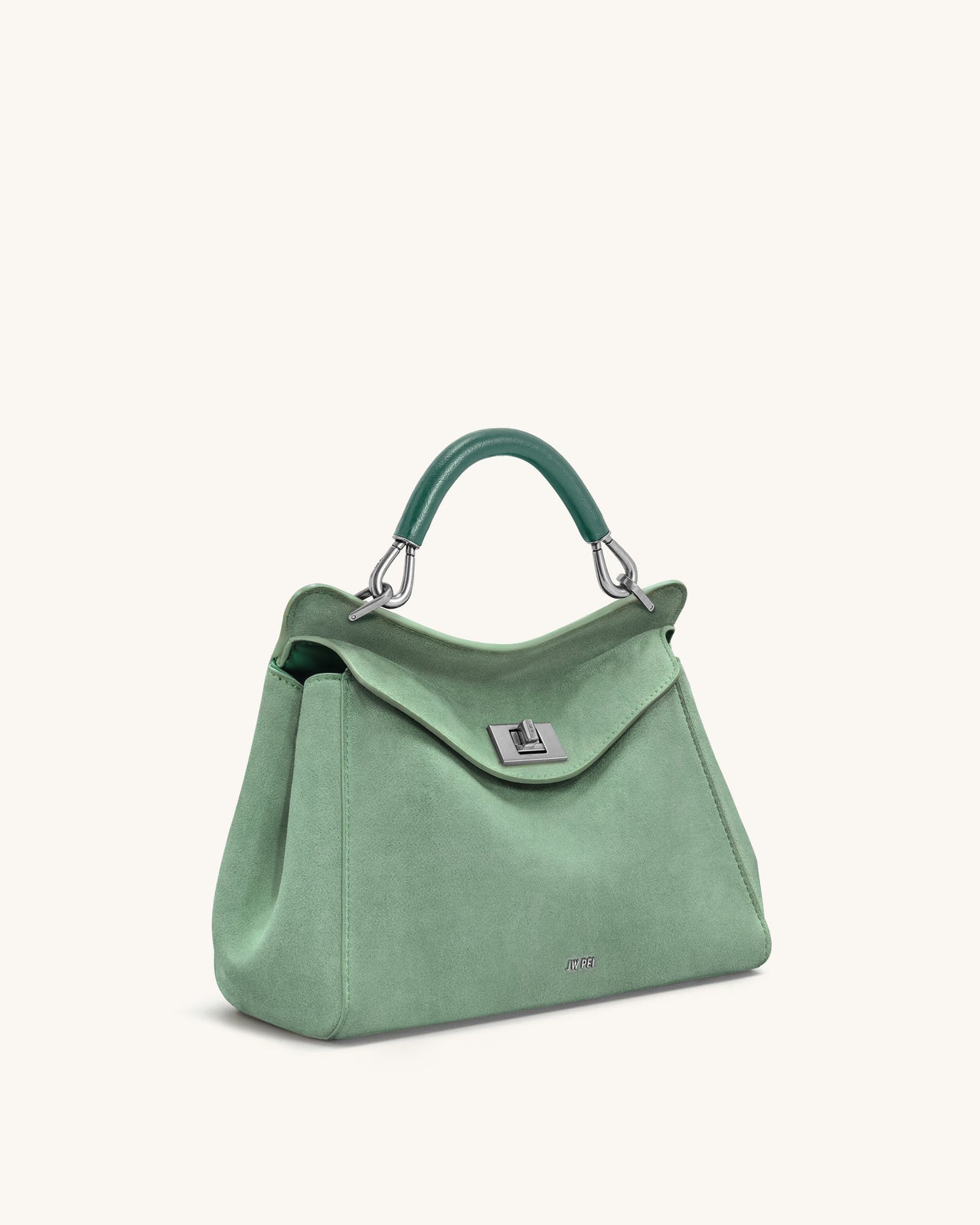 Sac à main classique en suédine Lucia – Vert matcha