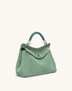 Sac à main classique en suédine Lucia – Vert matcha